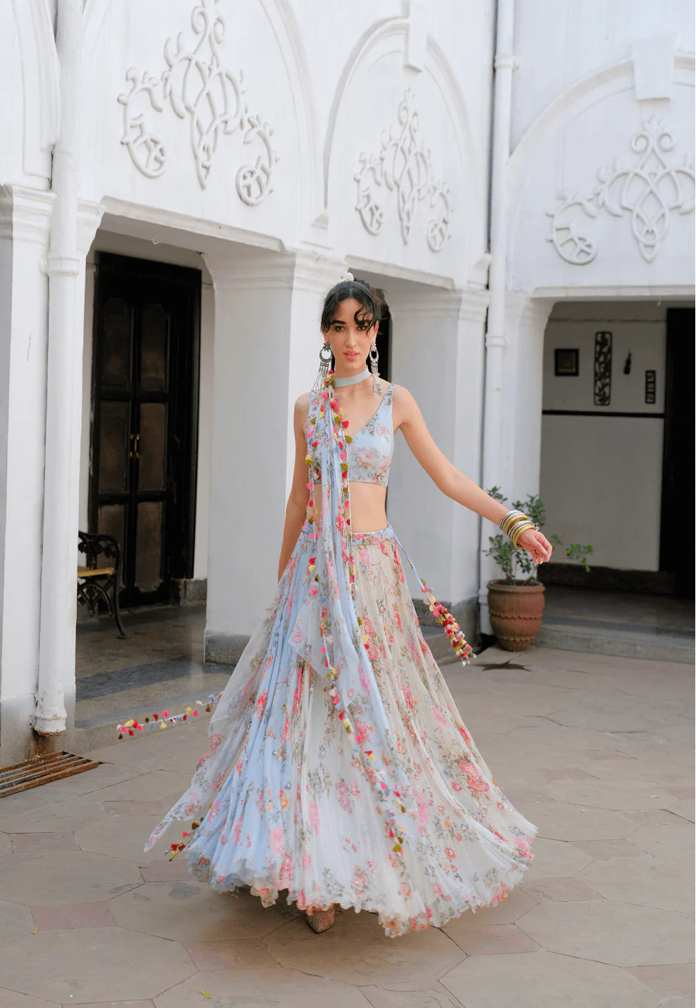 Clarisse Veil Lehenga - Image 2