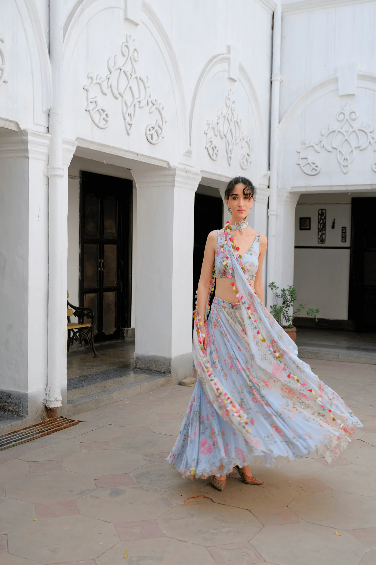 Clarisse Veil Lehenga - Image 5