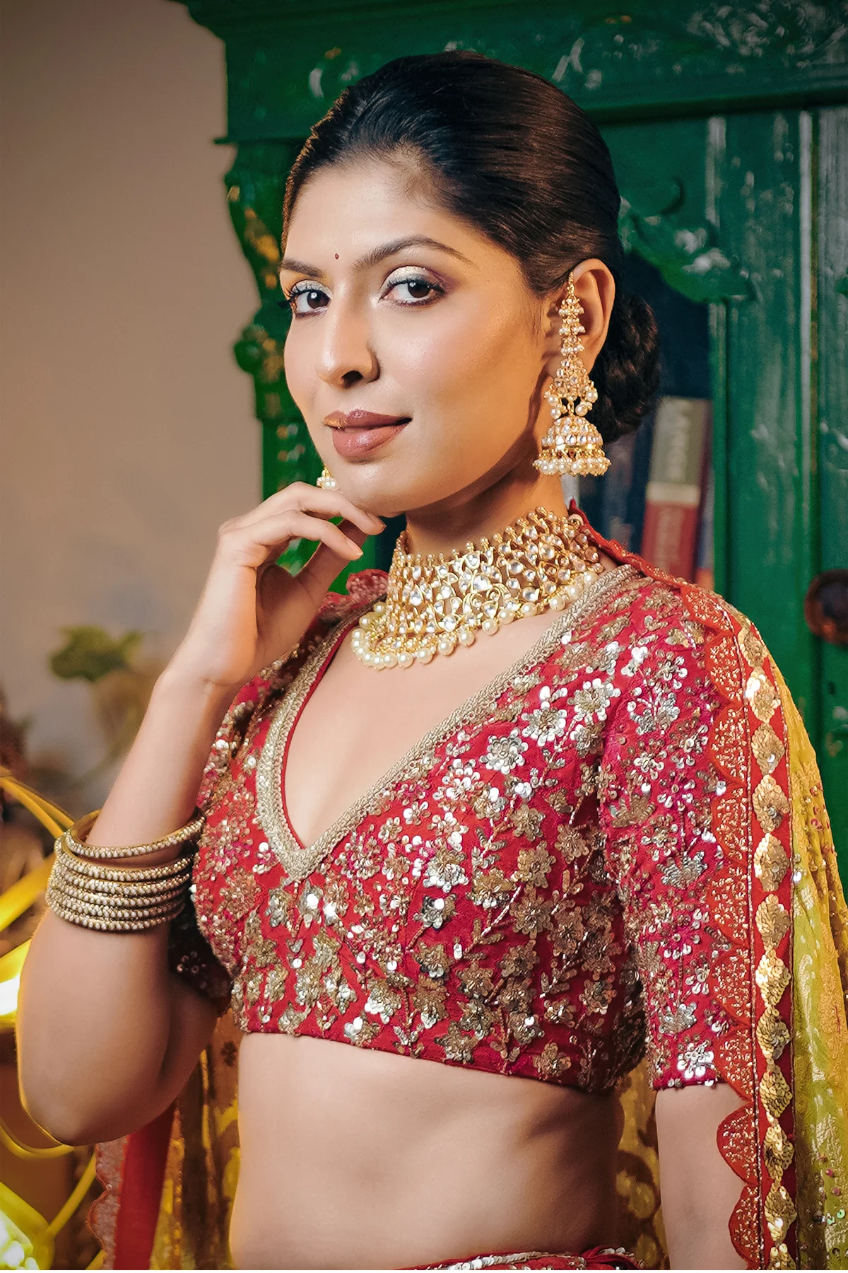 Classic Handloom Banarasi Bridal Lehenga - Image 2