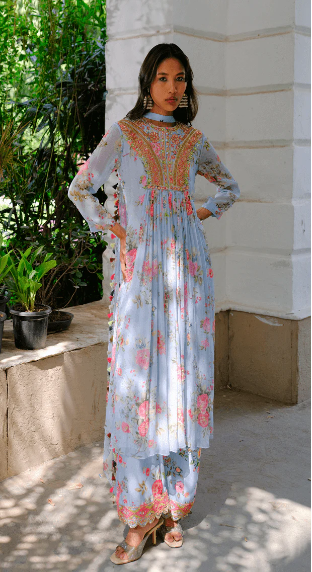 Cloudburst Chiffon Suit Set - Image 2