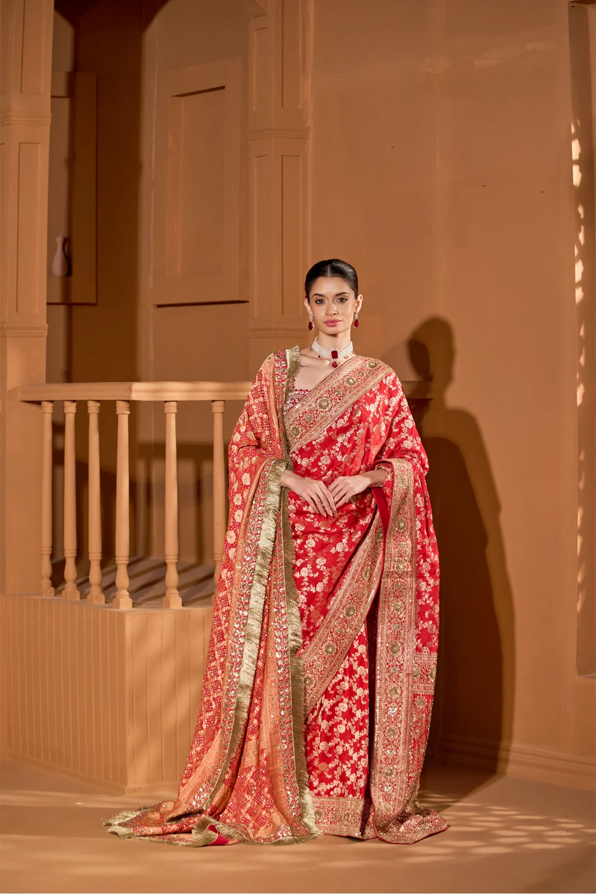 Crimson Elegance Banarasi Saree - Image 2