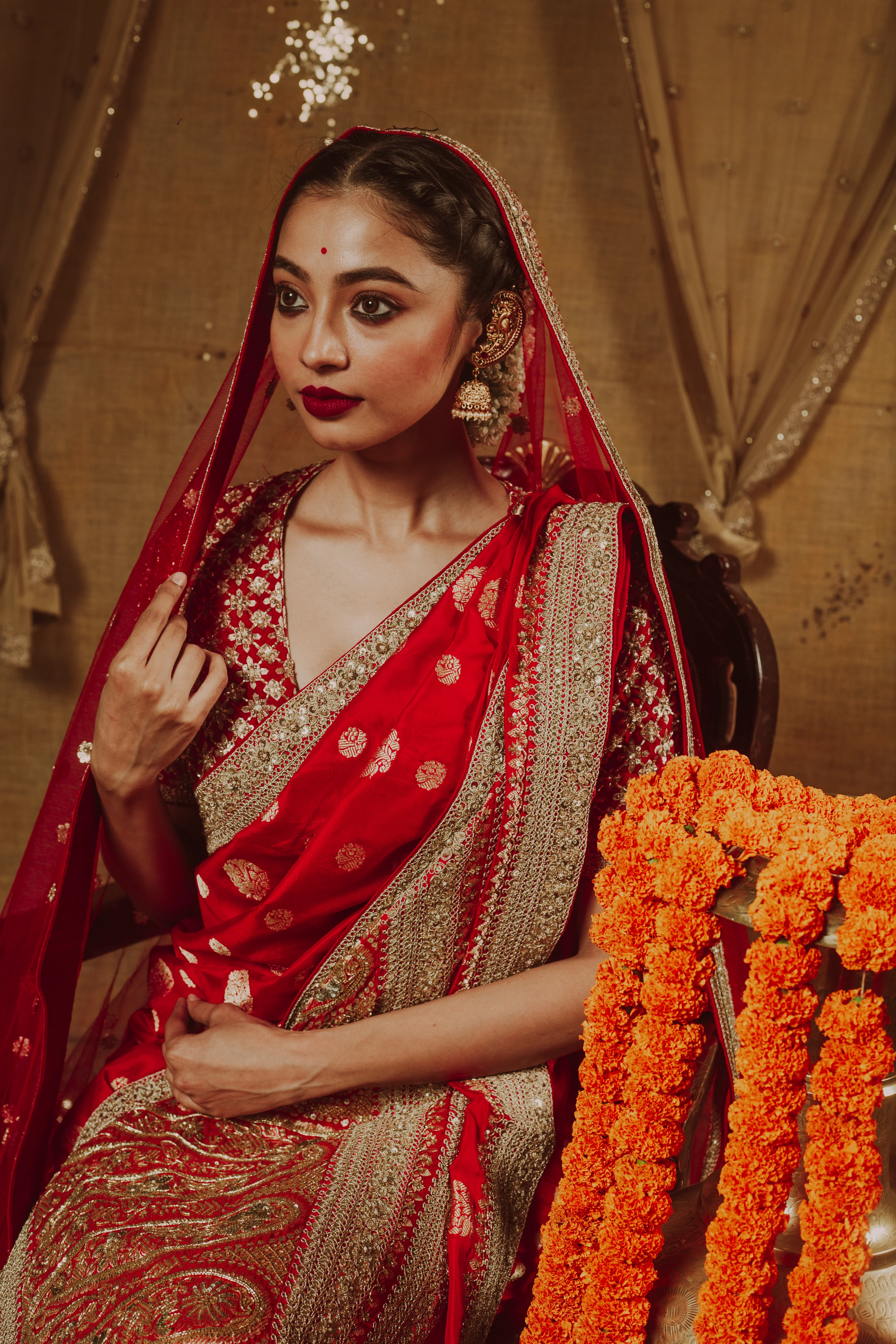 Crimson Royale Saree - Image 3