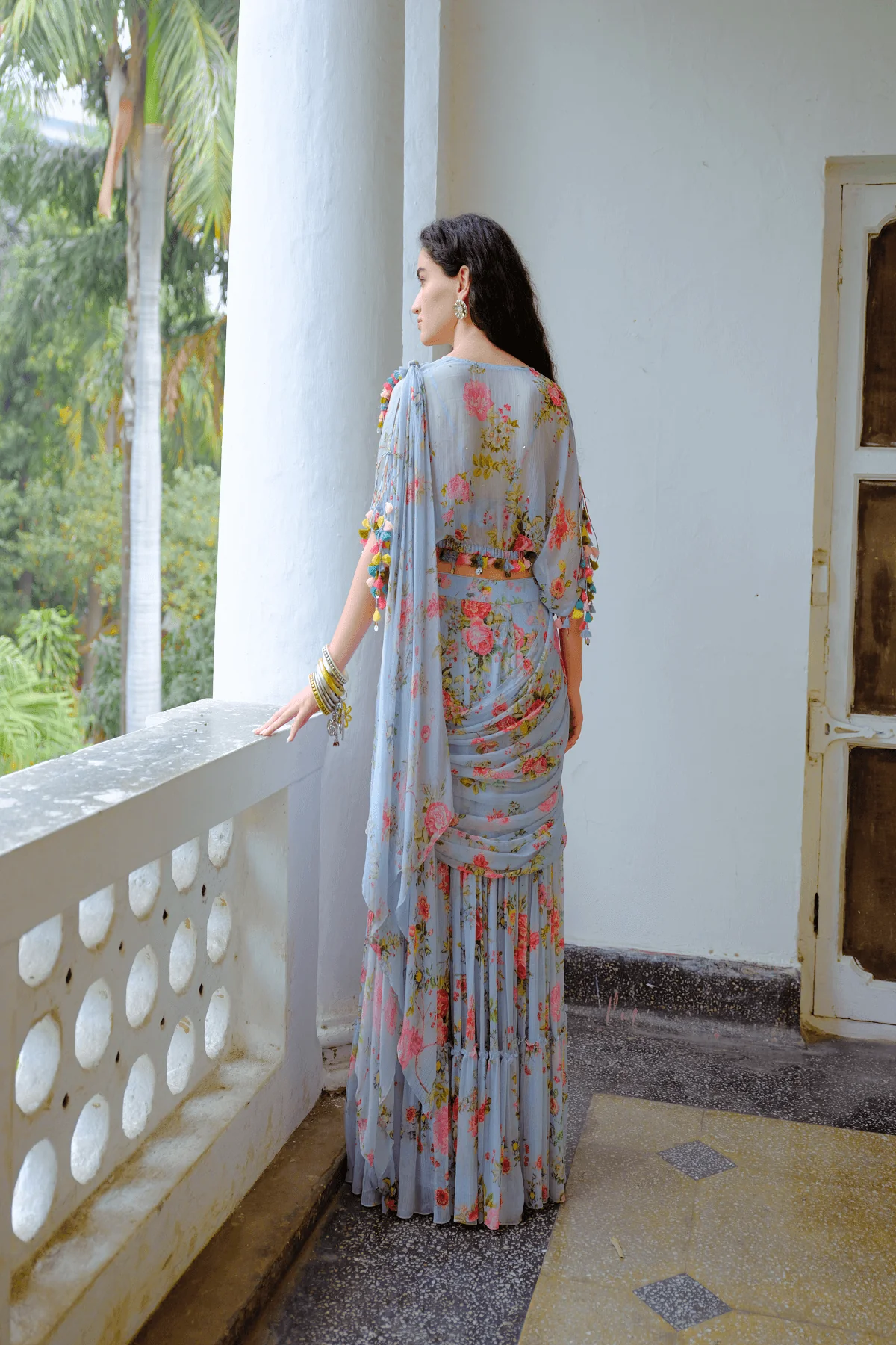 Élodie Flow Drape Saree - Image 3