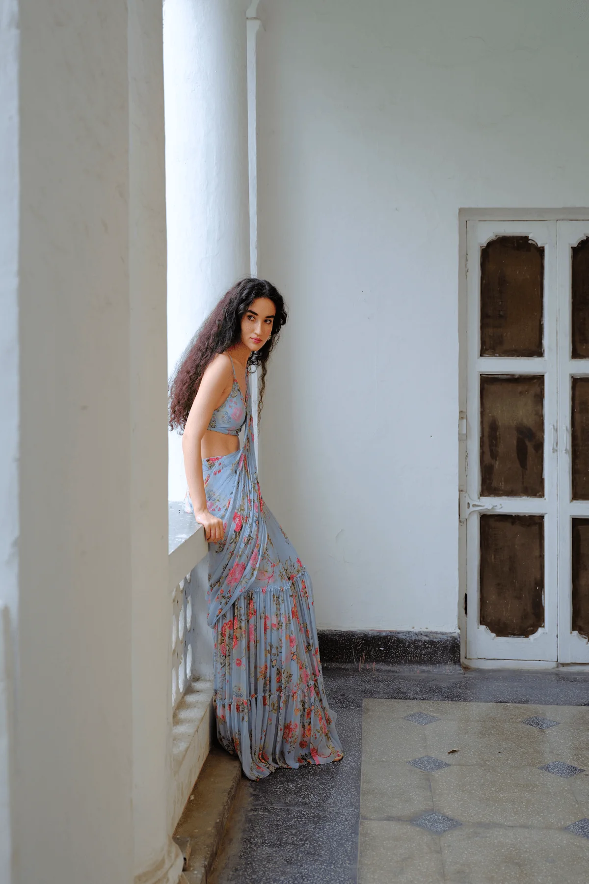 Élodie Flow Drape Saree - Image 4