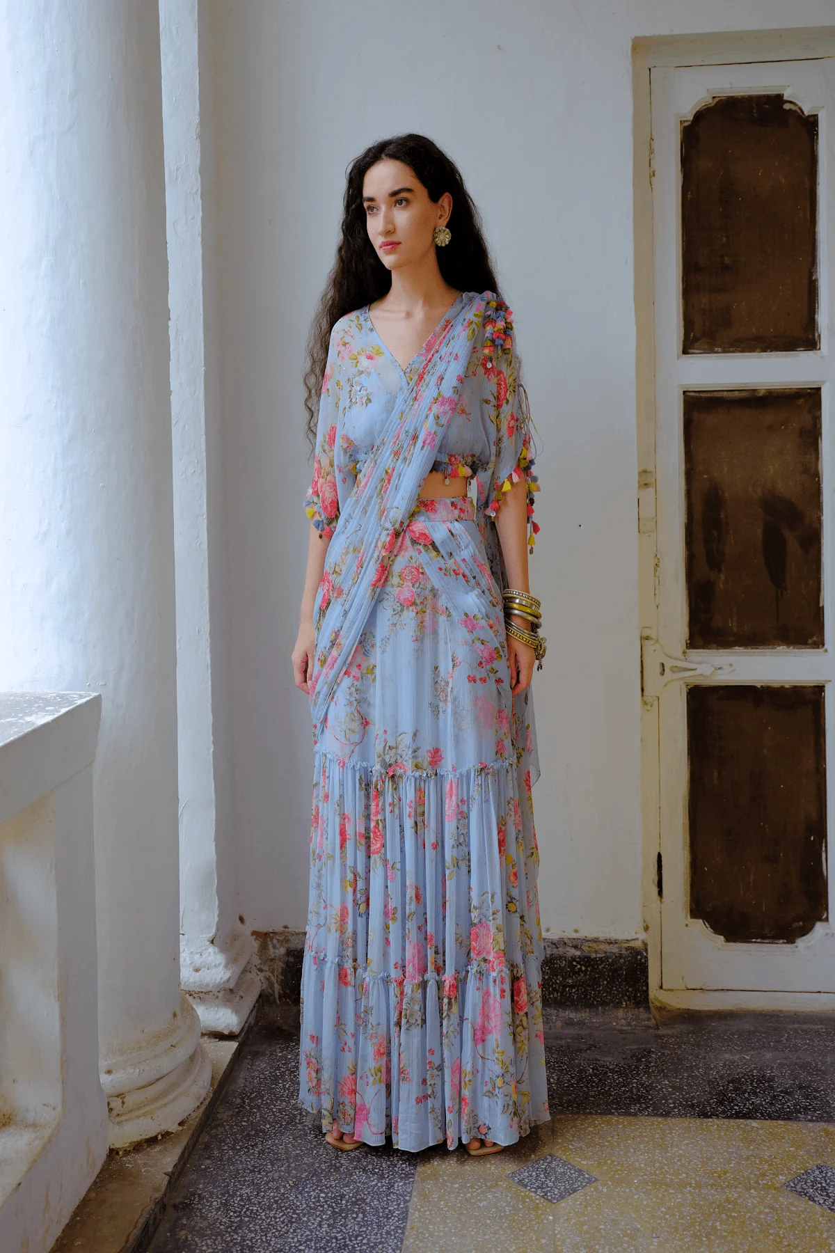 Élodie Flow Drape Saree - Image 5