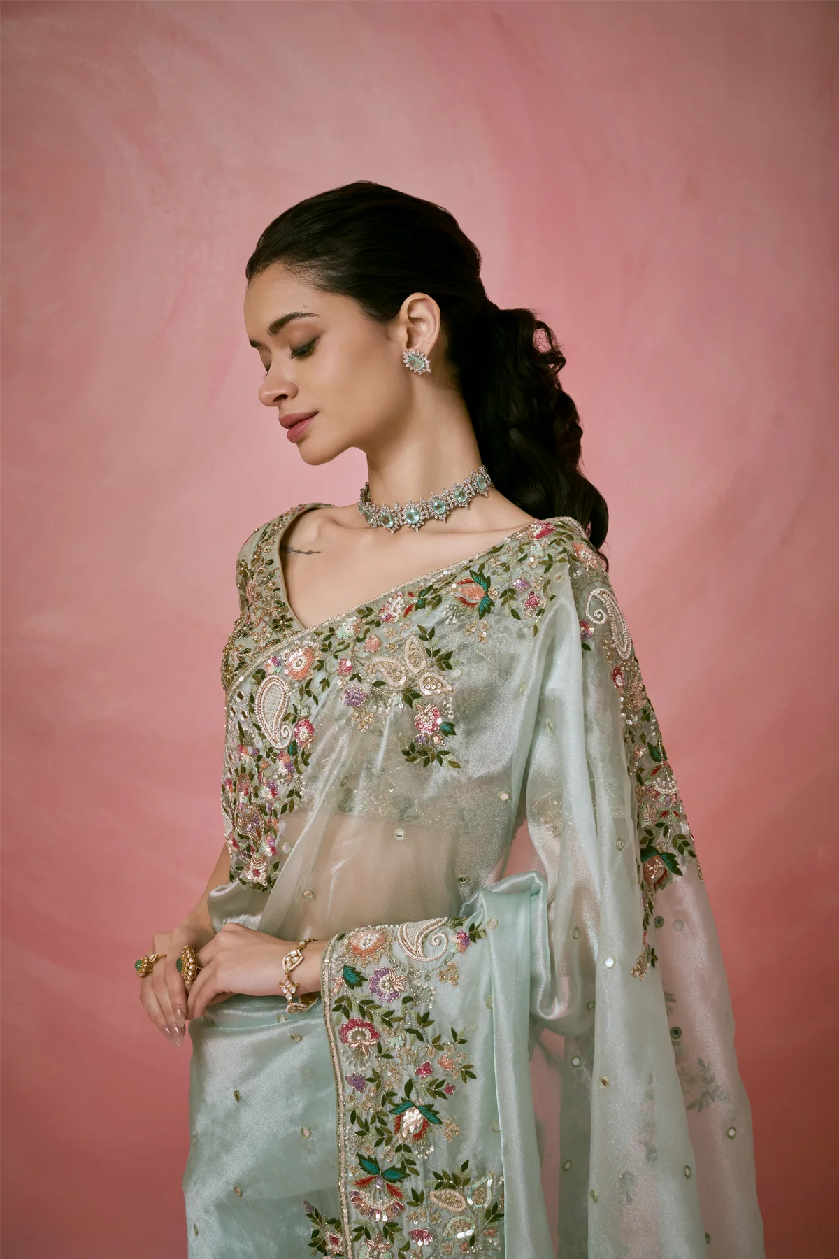Floral Embroidery Signature Drape - Image 3