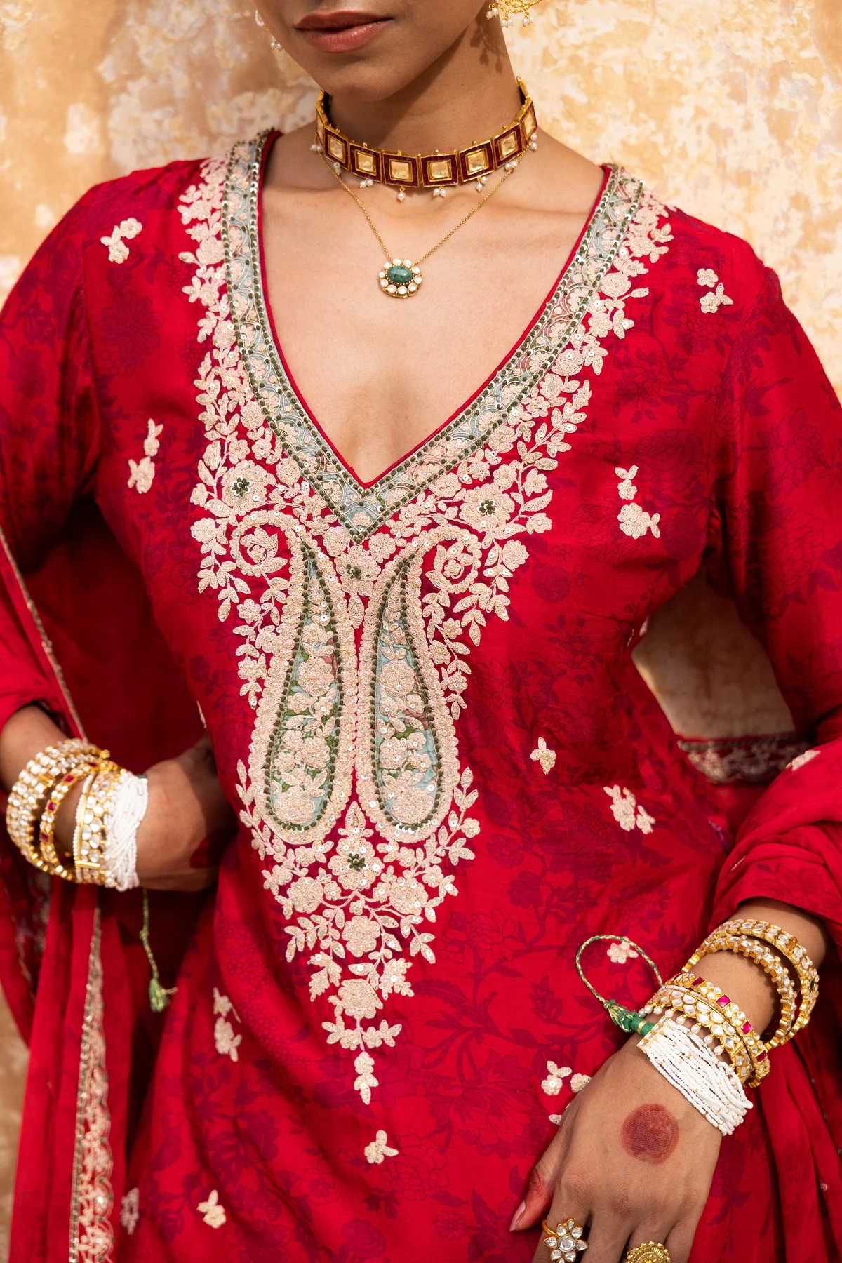 Kashmir Inspired Bridal Sharara - Image 6