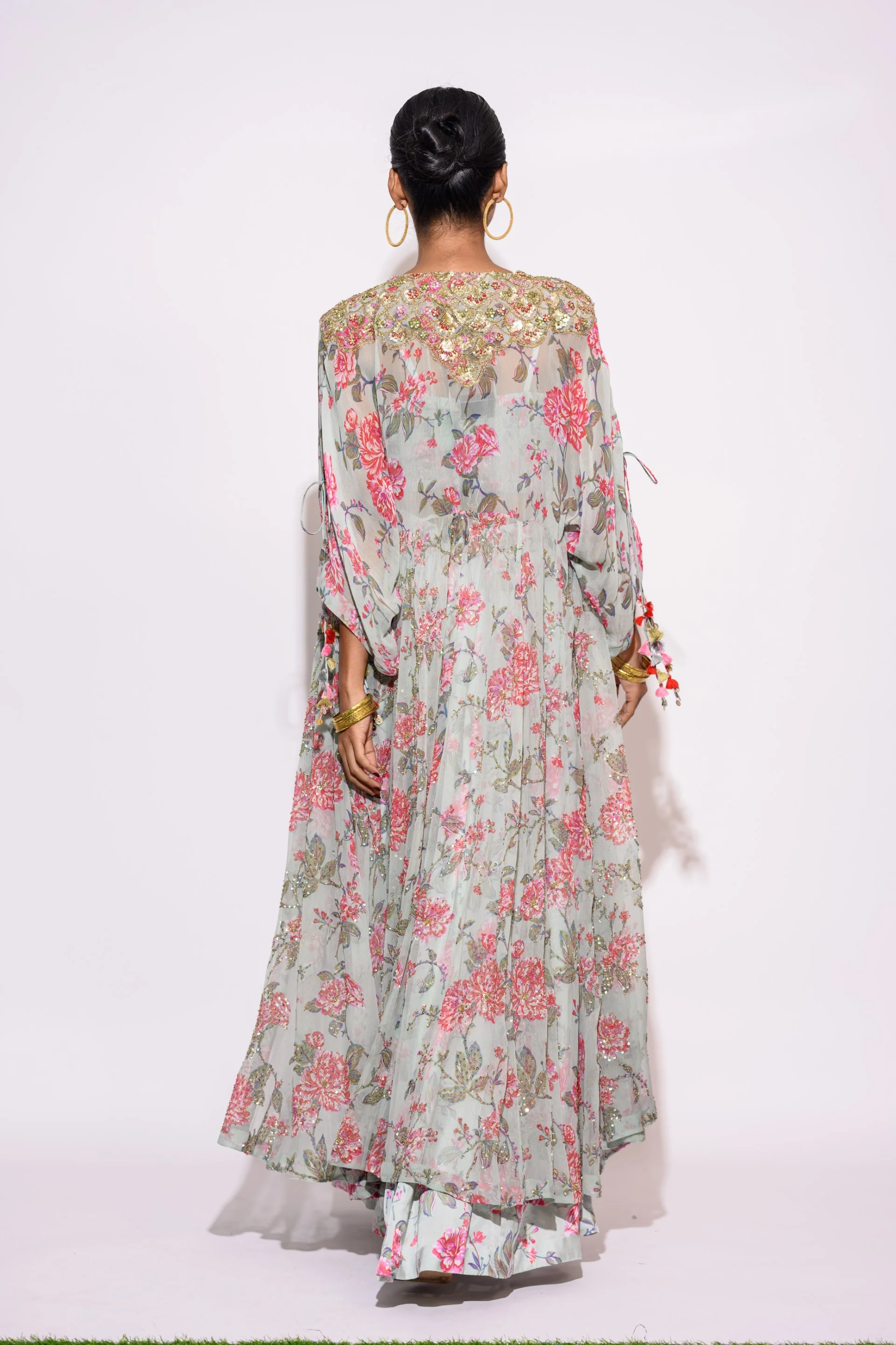 Mint Kaftan with Pallazzo Set - Image 4