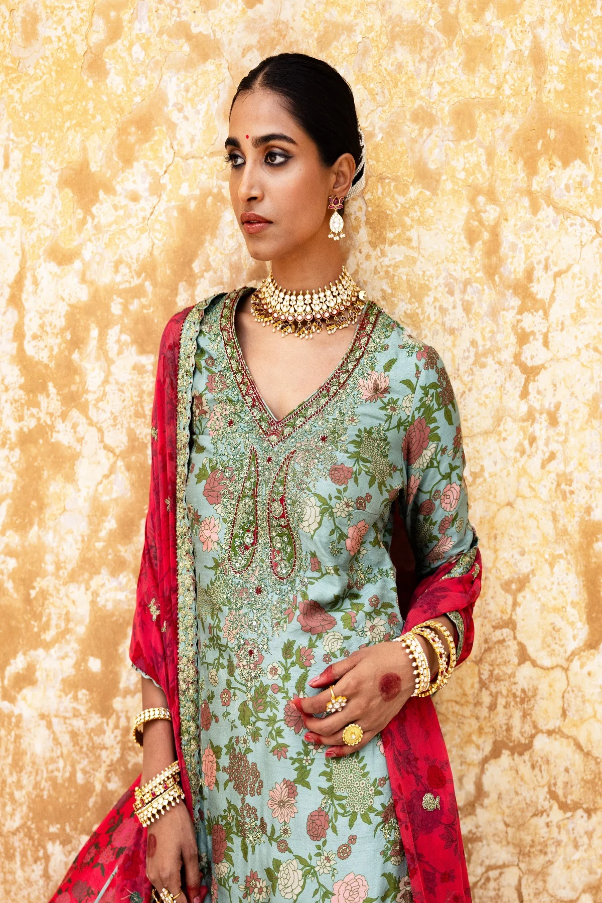 Mul Silk Regal Bridal Sharara Set - Image 3