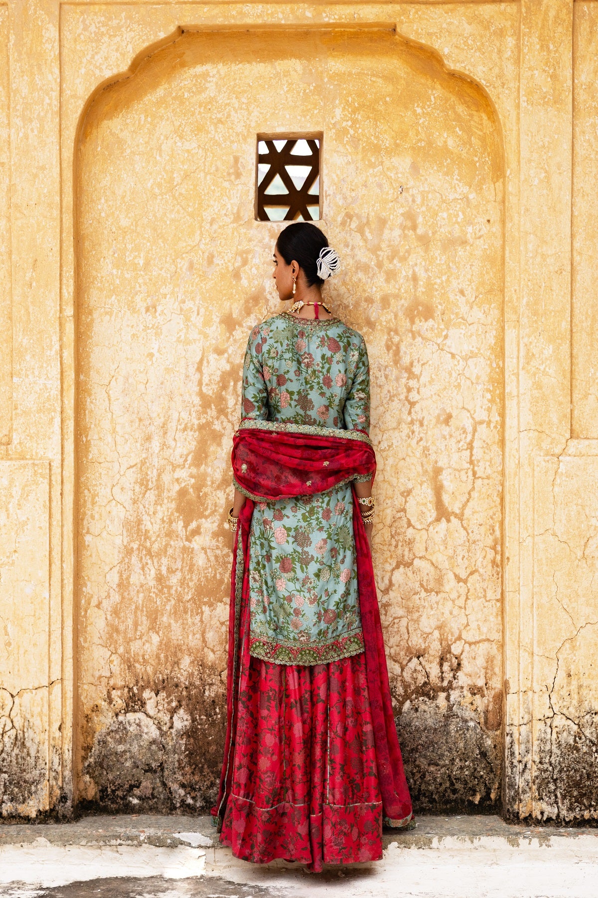 Mul Silk Regal Bridal Sharara Set - Image 6