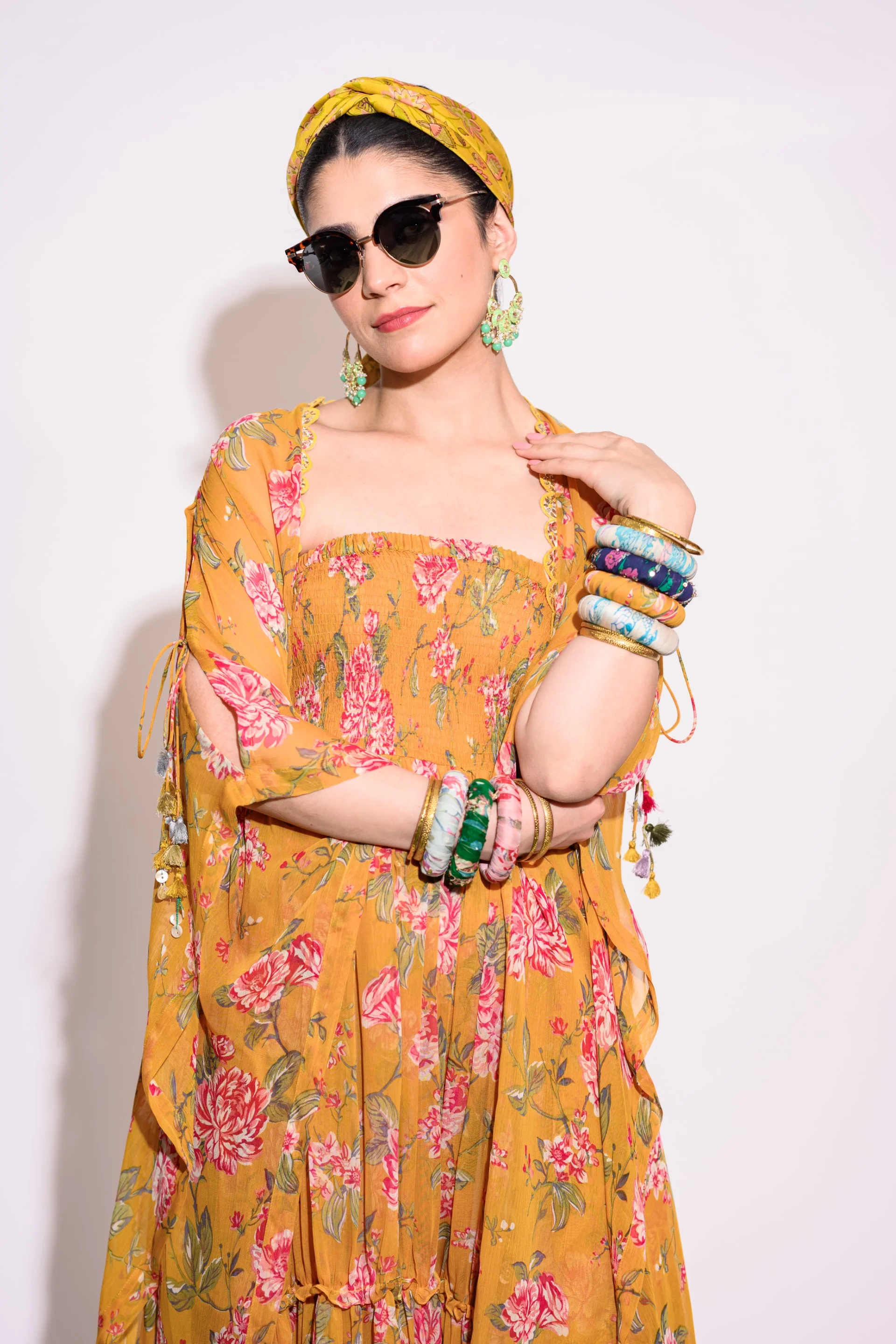 Mustard Chiffon Jumpsuit - Image 3