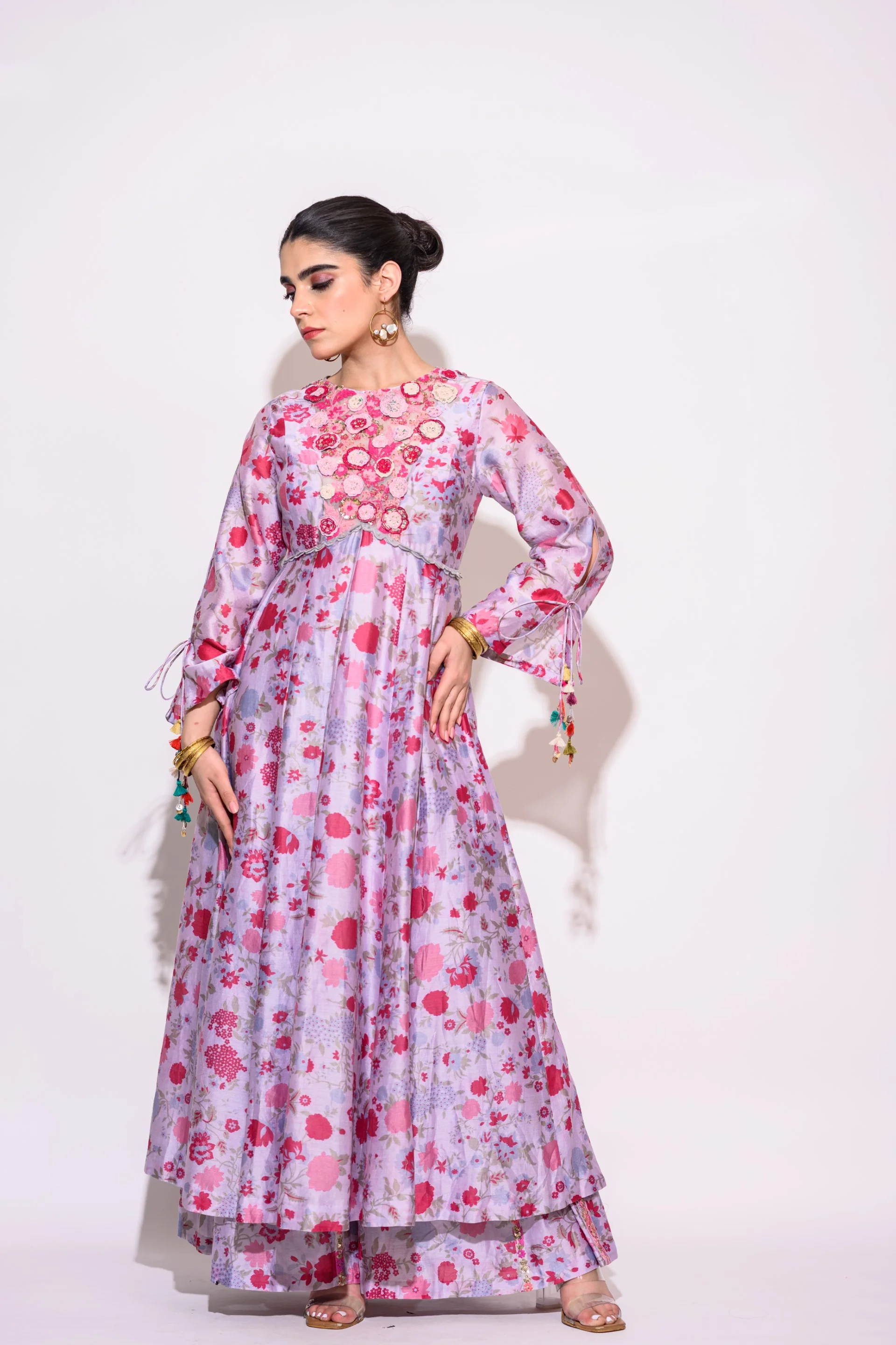 Printed Lilac Silk full set - Image 4