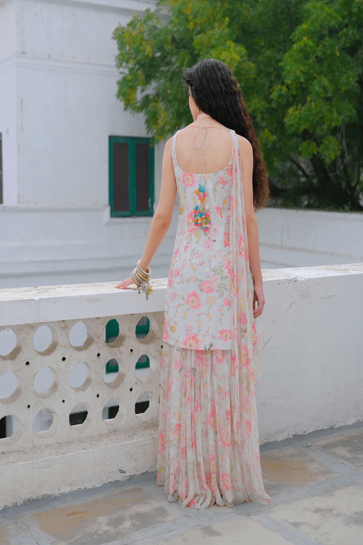 Rococo Sharara Set with Dupatta - Image 4