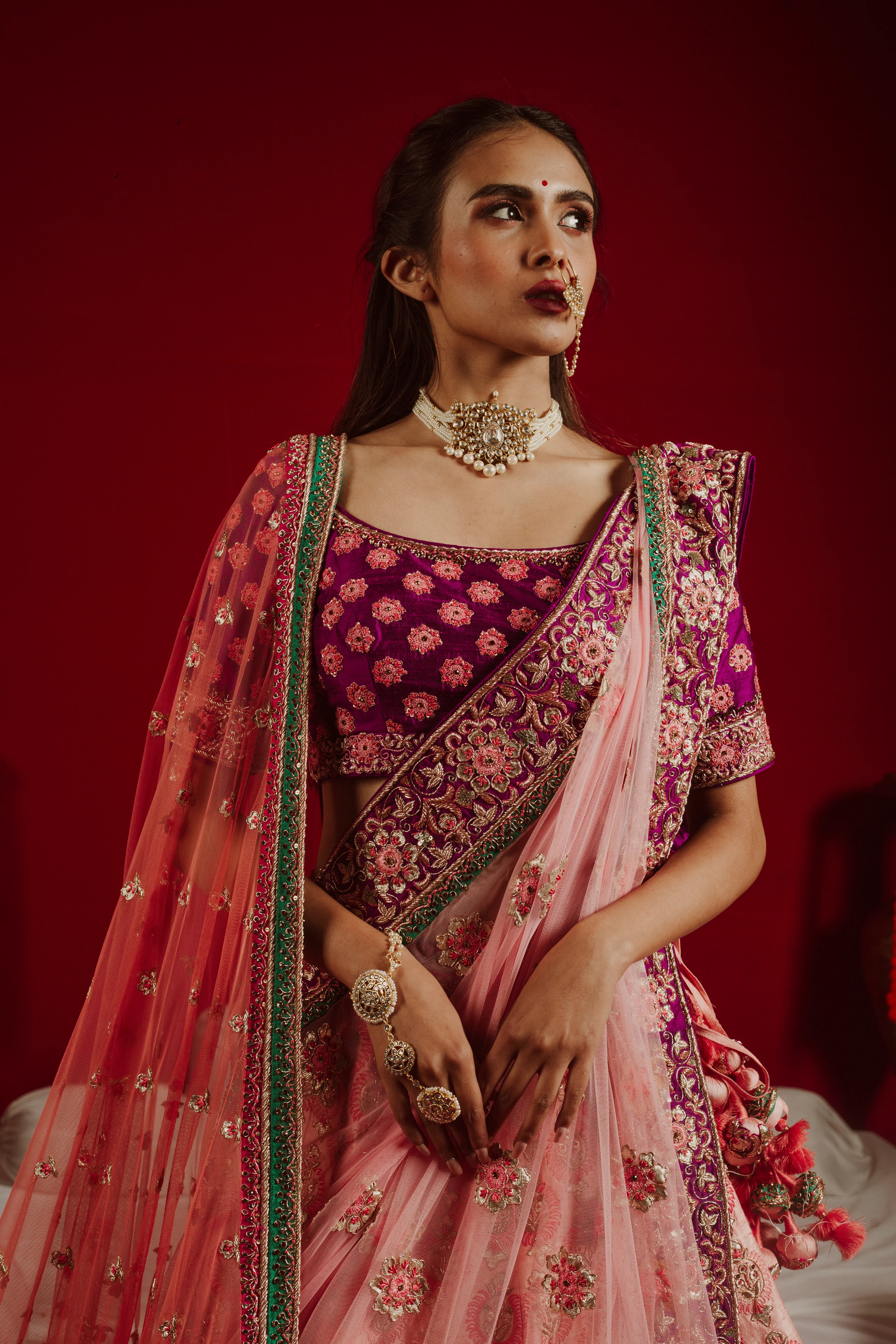 Rosy Twilight Harmony Lehenga - Image 3
