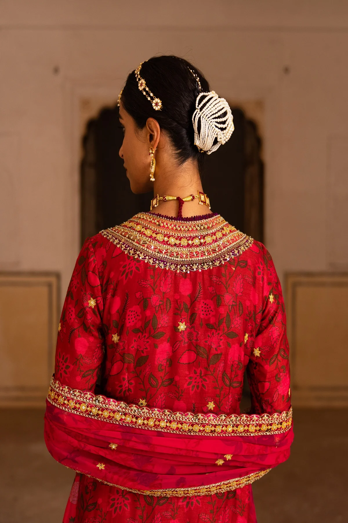 Signature Raw Silk Bridal Sharara - Image 3