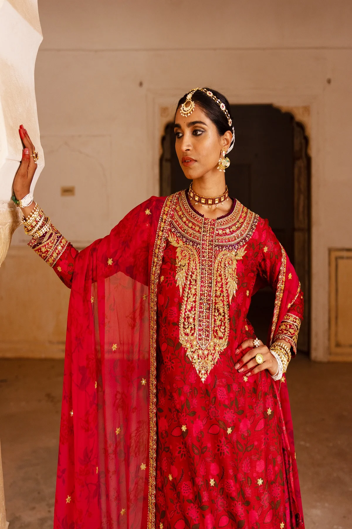 Signature Raw Silk Bridal Sharara - Image 4