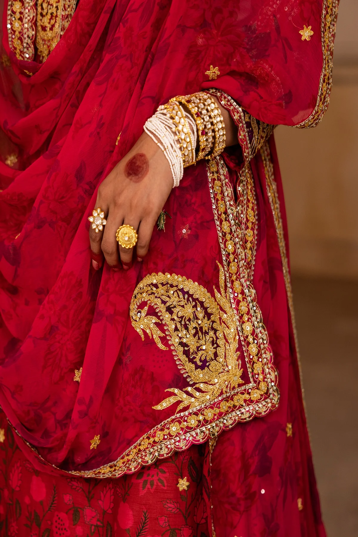 Signature Raw Silk Bridal Sharara - Image 5