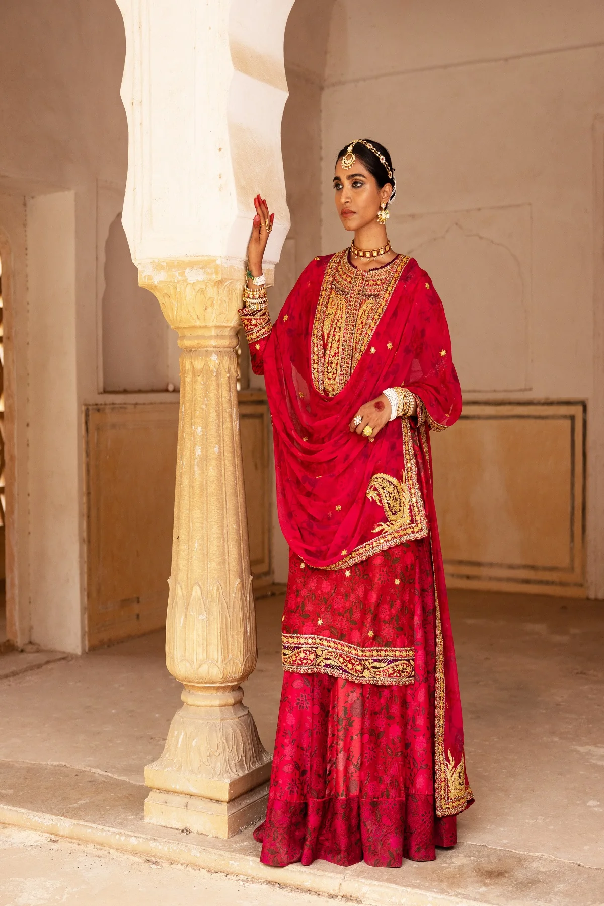 Signature Raw Silk Bridal Sharara - Image 6