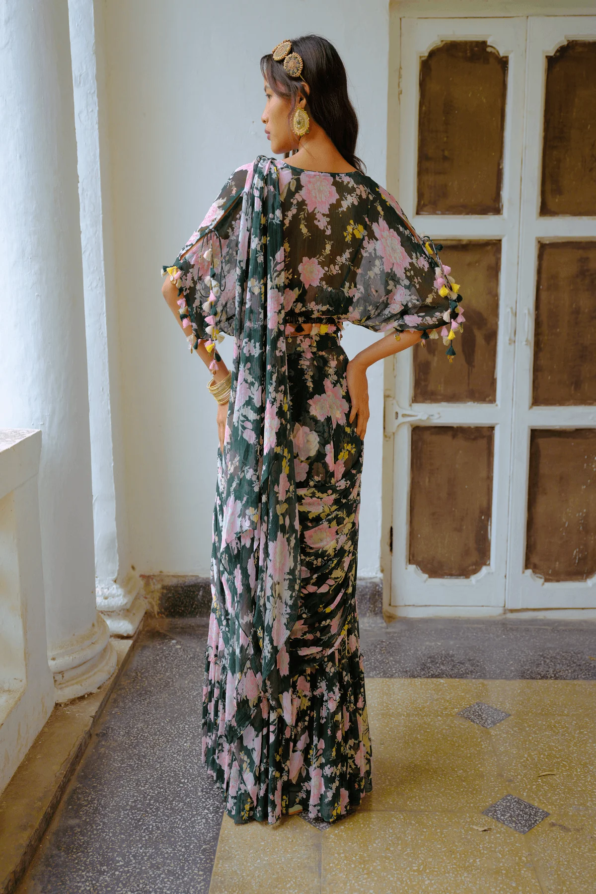 Sylvie Mirage Drape Saree - Image 6