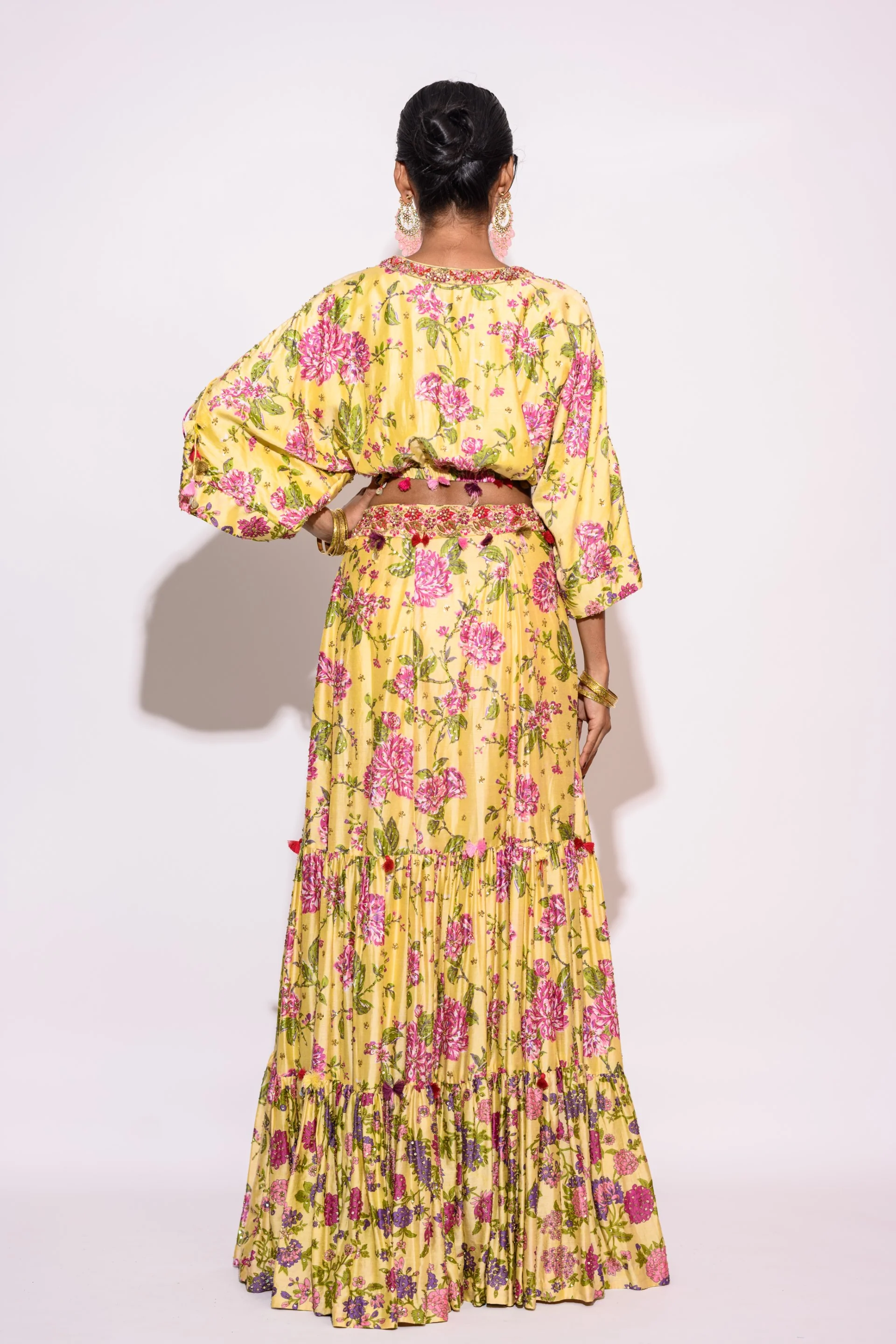 Yellow Printed Skirt Set - Image 4